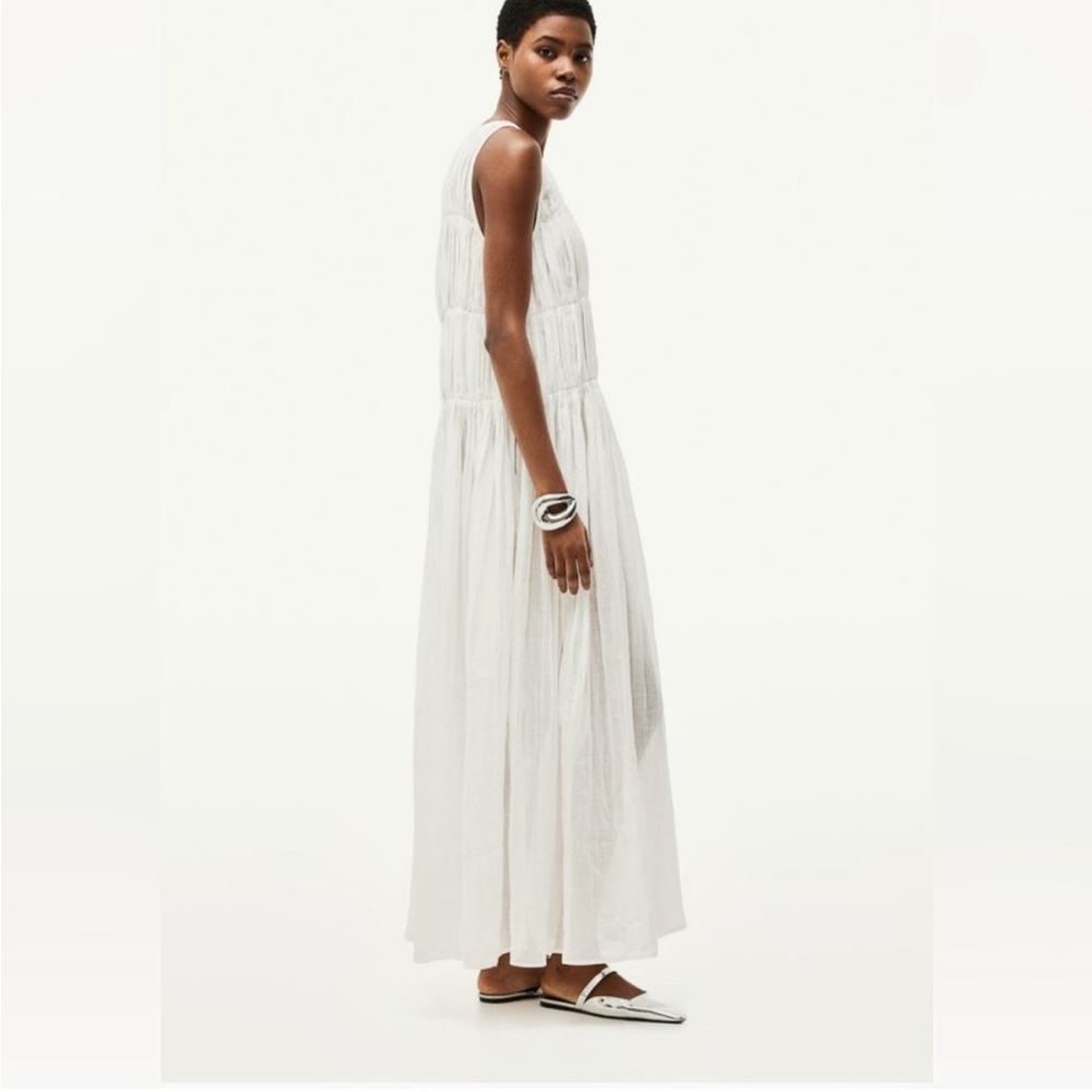 NWT! H&M Ramie Maxi Dress in White Size Small - Picture 7 of 10